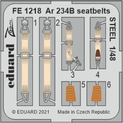 Eduard Ar 234B seatbelts STEEL 1/48 HASEGAWA/HOBBY 2000 Eduard Ar 234B seatbelts STEEL 1/48 HASEGAWA/HOBBY 2000