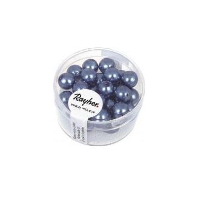 Rayher Renaissance Glaswachsperlen, 8mm ø, azurblau, 2 Rayher Renaissance Glaswachsperlen, 8mm ø, azurblau, 2