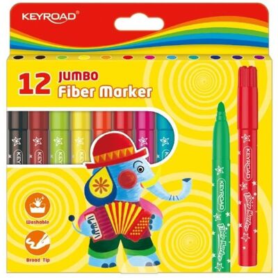 Keyroad, Marker, Jumbo-marker, 12 stück, auf einem kleiderbügel, verschiedene farben (12x) Keyroad, Marker, Jumbo-marker, 12 stück, auf einem kleiderbügel, verschiedene farben (12x)