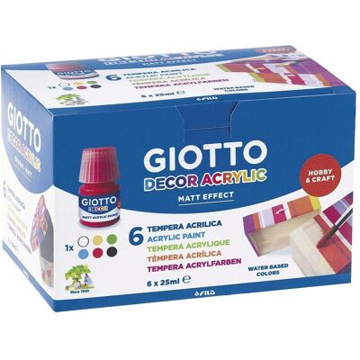 Giotto, Künstlerfarbe + Bastelfarbe, DECOR Acrylic 6x25 ml Giotto, Künstlerfarbe + Bastelfarbe, DECOR Acrylic 6x25 ml