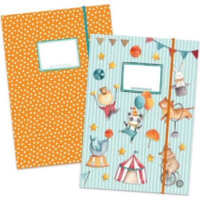 Papierdrachen Schulmappe 2er Set DIN A4 - Zirkus (VE 4) Papierdrachen Schulmappe 2er Set DIN A4 - Zirkus (VE 4)