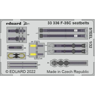 Eduard F-35C seatbelts STEEL for TRUMPETER Eduard F-35C seatbelts STEEL for TRUMPETER