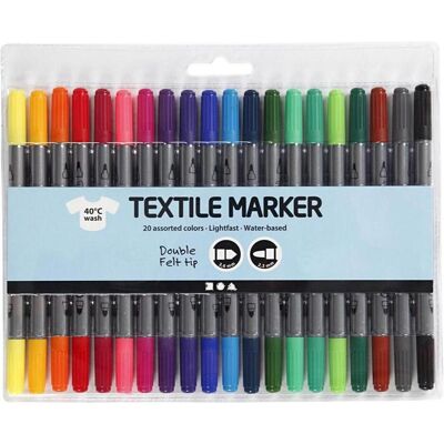 Creativ Company, Marker, Textilmarker Set Mehrfarbig (20x) Creativ Company, Marker, Textilmarker Set Mehrfarbig (20x)