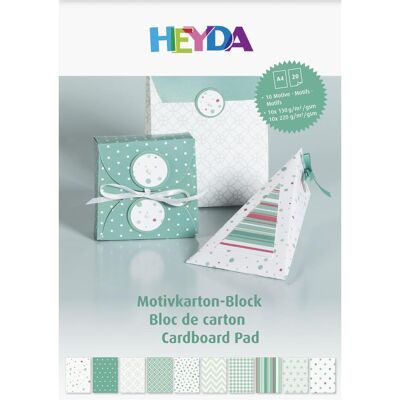 Heyda, Bastelpapier, Motivkarton-Block A4 100/220g/qm 20 Blatt mint (100 g/m², 1x) Heyda, Bastelpapier, Motivkarton-Block A4 100/220g/qm 20 Blatt mint (100 g/m², 1x)