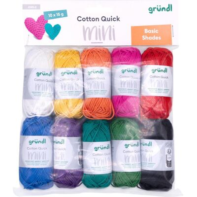 Gründl Cotton Quick Mini "Basic Shades", Garn + Wolle, Mehrfarbig Gründl Cotton Quick Mini "Basic Shades", Garn + Wolle, Mehrfarbig
