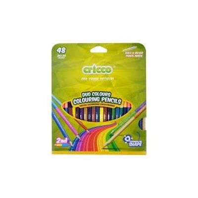 Cricco, Malstifte, Doppelseitige dreieckige Buntstifte, 48 Farben Cricco, Malstifte, Doppelseitige dreieckige Buntstifte, 48 Farben