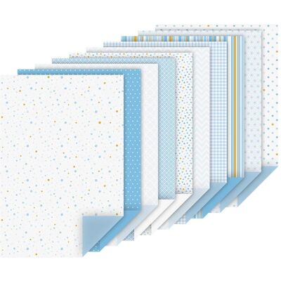 Heyda, Bastelpapier, Motivkarton-Block A4 100/220g/qm 20 Blatt blau (220 g/m², 1x) Heyda, Bastelpapier, Motivkarton-Block A4 100/220g/qm 20 Blatt blau (220 g/m², 1x)