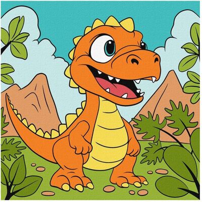Ideyka Malen nach Zahlen - Funny Dino 25 x 25 cm Ideyka Malen nach Zahlen - Funny Dino 25 x 25 cm