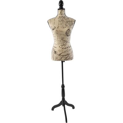 Relaxdays Schneiderpuppe Verstellbar 160-175cm, Nähzubehör, Schwarz, Beige Relaxdays Schneiderpuppe Verstellbar 160-175cm, Nähzubehör, Schwarz, Beige
