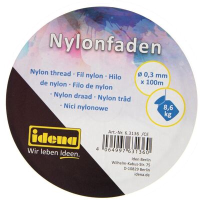 Idena Nylonfaden Spule 0,3mmx100m transparent Idena Nylonfaden Spule 0,3mmx100m transparent