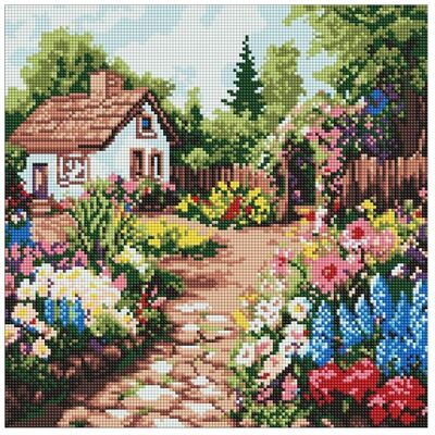 Ideyka Diamond Painting mit Rahmen - Blumenbeete beim Haus - art selena ua 40 x 40 cm Ideyka Diamond Painting mit Rahmen - Blumenbeete beim Haus - art selena ua 40 x 40 cm