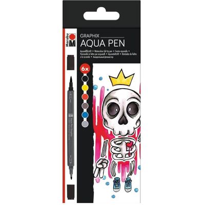 Marabu, Malstifte, Fasermaler Aqua Pen Graphix King of Bubblegum, 6 Stück (6x) Marabu, Malstifte, Fasermaler Aqua Pen Graphix King of Bubblegum, 6 Stück (6x)