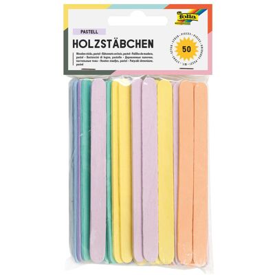 Pastell Holzstäbchen - 114mm - Packung mit 6 - Bastelbedarf Pastell Holzstäbchen - 114mm - Packung mit 6 - Bastelbedarf