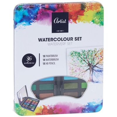 Aquarellset mit Pinsel, 36 Farben Aquarellset mit Pinsel, 36 Farben