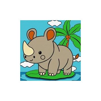 Ideyka Malen nach Zahlen - Nashorn 25x25cm Ideyka Malen nach Zahlen - Nashorn 25x25cm