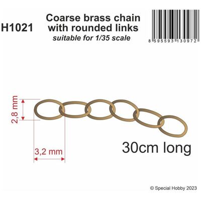 CMK Coarse brass chain with rounded links - suitable for 1/35 scale CMK Coarse brass chain with rounded links - suitable for 1/35 scale