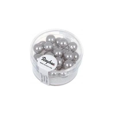 Rayher Renaissance Glaswachsperlen, 8mm ø, silbergrau Rayher Renaissance Glaswachsperlen, 8mm ø, silbergrau