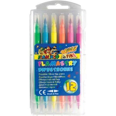 Titanum, Marker, Flamingo-Marker, doppelseitig, waschbar, 12 Farben Titanum, Marker, Flamingo-Marker, doppelseitig, waschbar, 12 Farben