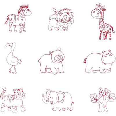 Woodyland, Stempel, Holzstempel - Afrikanische Tiere Woodyland, Stempel, Holzstempel - Afrikanische Tiere