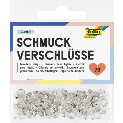 Folia Schmuckverschlüsse, 70-teilig, silber Folia Schmuckverschlüsse, 70-teilig, silber
