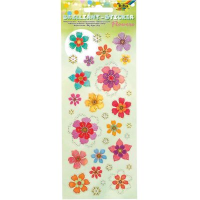 Folia, Sticker, Brilliant-Sticker FLOWERS, ca.10x23cm (1 Sticker) Folia, Sticker, Brilliant-Sticker FLOWERS, ca.10x23cm (1 Sticker)