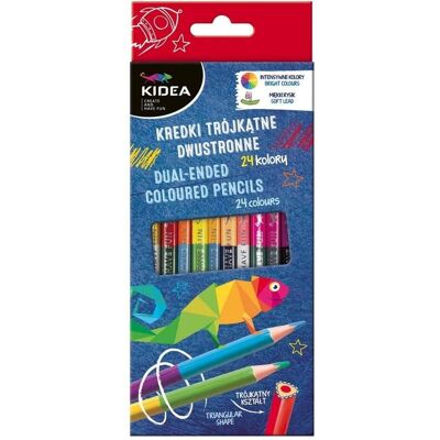 Derform, Malstifte, Doppelseitige dreieckige Buntstifte 24 Farben KIDEA (12x) Derform, Malstifte, Doppelseitige dreieckige Buntstifte 24 Farben KIDEA (12x)
