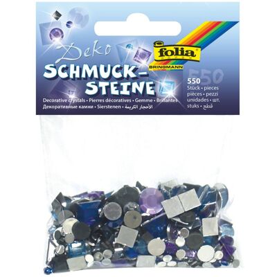 Folia Schmucksteine "Sparkling Blue", Acryl (550 Stk.) Folia Schmucksteine "Sparkling Blue", Acryl (550 Stk.)