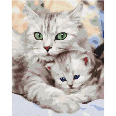 Syma BS52689 Malowanie po numerach Kocia mama 40x50 cm blejtrama Syma BS52689 Malowanie po numerach Kocia mama 40x50 cm blejtrama