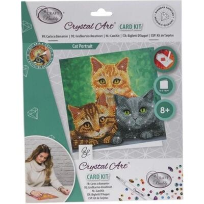 Craft Buddy Katzen, 18x18cm Crystal Art Card Craft Buddy Katzen, 18x18cm Crystal Art Card
