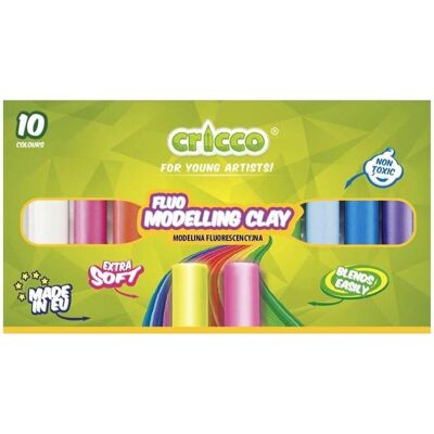 Cricco, Modelliermasse, Fluoreszierende Modelliermasse in 10 CRICCO-Farben Cricco, Modelliermasse, Fluoreszierende Modelliermasse in 10 CRICCO-Farben
