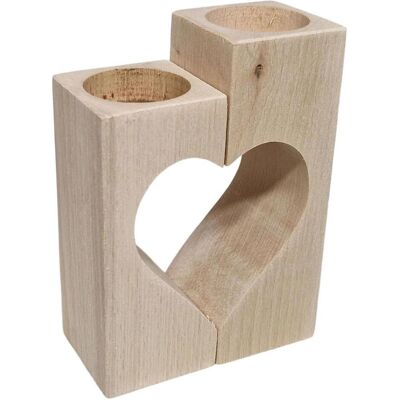 Playwood Teelichthalter Herz Motiv Buche, 2dlg. Playwood Teelichthalter Herz Motiv Buche, 2dlg.