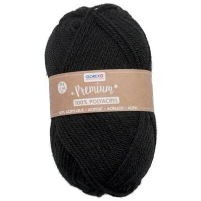 Glorex Premium 100% Acryl, 50g, Garn + Wolle, Schwarz Glorex Premium 100% Acryl, 50g, Garn + Wolle, Schwarz