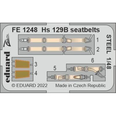 Eduard Hs 129B seatbelts STEEL for HOBBY 2000/HASEGAWA Eduard Hs 129B seatbelts STEEL for HOBBY 2000/HASEGAWA