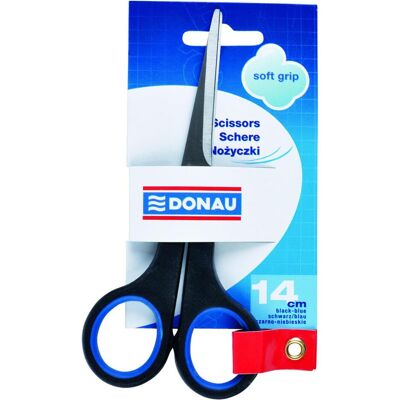 Donau, Schere, Büroschere soft grip, 14cm, blau (14 cm) Donau, Schere, Büroschere soft grip, 14cm, blau (14 cm)