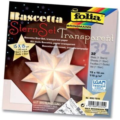 Folia, Bastelpapier, Faltblätter Bascetta-Stern midi weiss (115 g/m², 1x) Folia, Bastelpapier, Faltblätter Bascetta-Stern midi weiss (115 g/m², 1x)