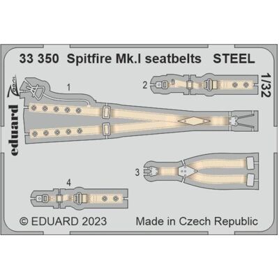 Eduard Spitfire Mk.I seatbelts STEEL 1/32 KOTARE Eduard Spitfire Mk.I seatbelts STEEL 1/32 KOTARE