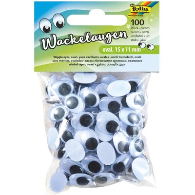Folia Wackelaugen OVAL, 15x11mm Folia Wackelaugen OVAL, 15x11mm