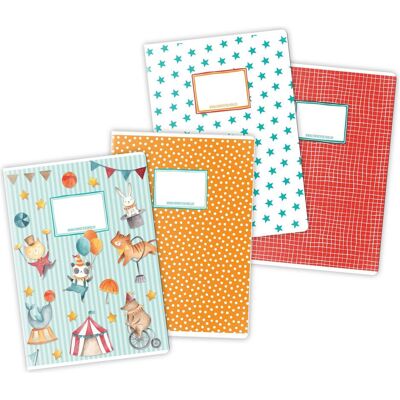 Papierdrachen Schulhefte 4er Set DIN A4 - Zirkus (VE 4) Papierdrachen Schulhefte 4er Set DIN A4 - Zirkus (VE 4)