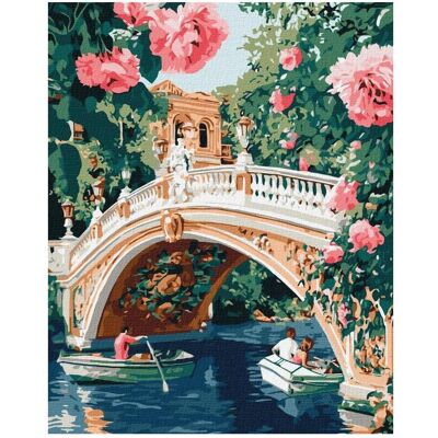 Ideyka Malen nach Zahlen - Brücke und Blumen Ideyka Malen nach Zahlen - Brücke und Blumen