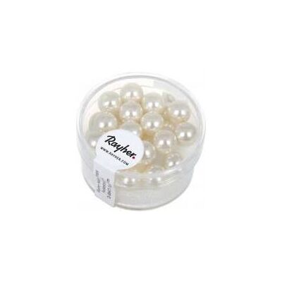 Rayher Renaissance Glaswachsperlen, 8mm ø, weiss, 25 St Rayher Renaissance Glaswachsperlen, 8mm ø, weiss, 25 St