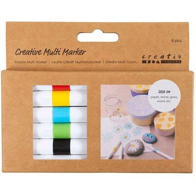 Creativ Company, Marker, Kreativer Mehrfarbenstift 4 mm, verschiedene Farben - 6 Stück. (6x) Creativ Company, Marker, Kreativer Mehrfarbenstift 4 mm, verschiedene Farben - 6 Stück. (6x)