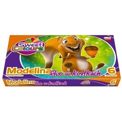 Sweet Colours, Modelliermasse, Modelliermasse in Fluo-Würfeln, 6 Farben Sweet Colours, Modelliermasse, Modelliermasse in Fluo-Würfeln, 6 Farben