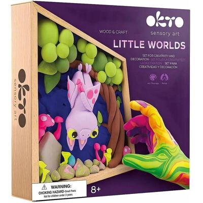 Okto, Modelliermasse, Kleine Welt 3D 'Fledermaus' im Holzkasten Okto, Modelliermasse, Kleine Welt 3D 'Fledermaus' im Holzkasten