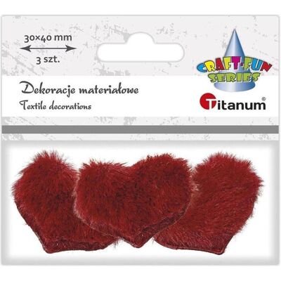 Titanum Stoff-Herzdeko 30x40mm rot, 3 Stk Titanum Stoff-Herzdeko 30x40mm rot, 3 Stk
