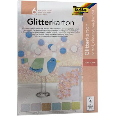 Folia, Bastelpapier, Glitterkarton (300 g/m², 6x) Folia, Bastelpapier, Glitterkarton (300 g/m², 6x)