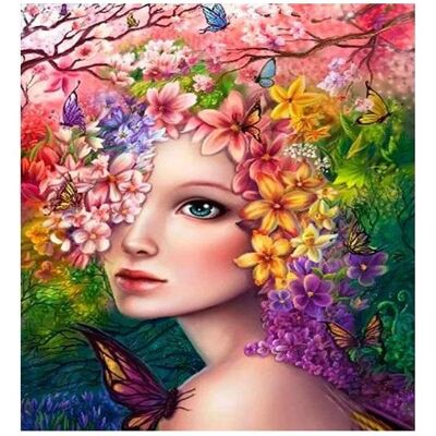 Norimpex 5D-Diamantmosaik - Frau in Blumen 40x30cm Norimpex 5D-Diamantmosaik - Frau in Blumen 40x30cm