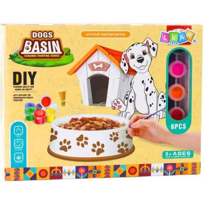 Lean Toys Kreatives Set Hundenapf für Malerfarben, Pinsel, DIY 6-teilig., Futternapf Lean Toys Kreatives Set Hundenapf für Malerfarben, Pinsel, DIY 6-teilig., Futternapf