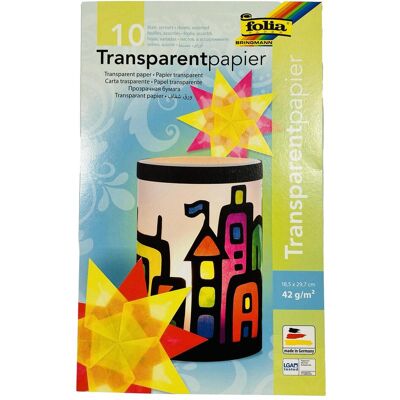 FOLIA Transparentpapier 185x297 mm - 10 Blatt Bastelpapier FOLIA Transparentpapier 185x297 mm - 10 Blatt Bastelpapier