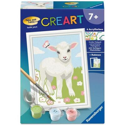 Ravensburger CreArt, Malen nach Zahlen Kinder - Süsses Lämmchen Ravensburger CreArt, Malen nach Zahlen Kinder - Süsses Lämmchen