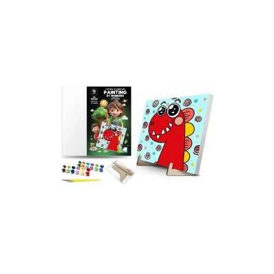 Qbee Malen nach Zahlen – Gezahnter Dino 25x25cm Qbee Malen nach Zahlen – Gezahnter Dino 25x25cm